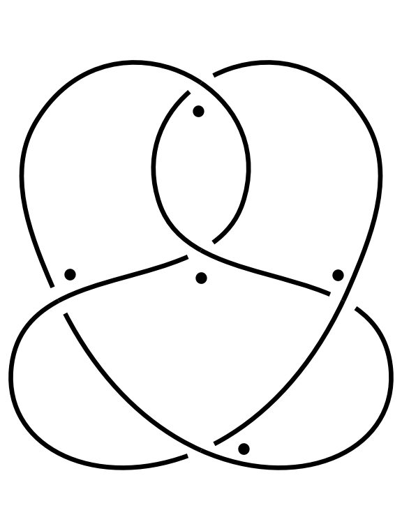 Example of a Kauffman state for the knot 5_2